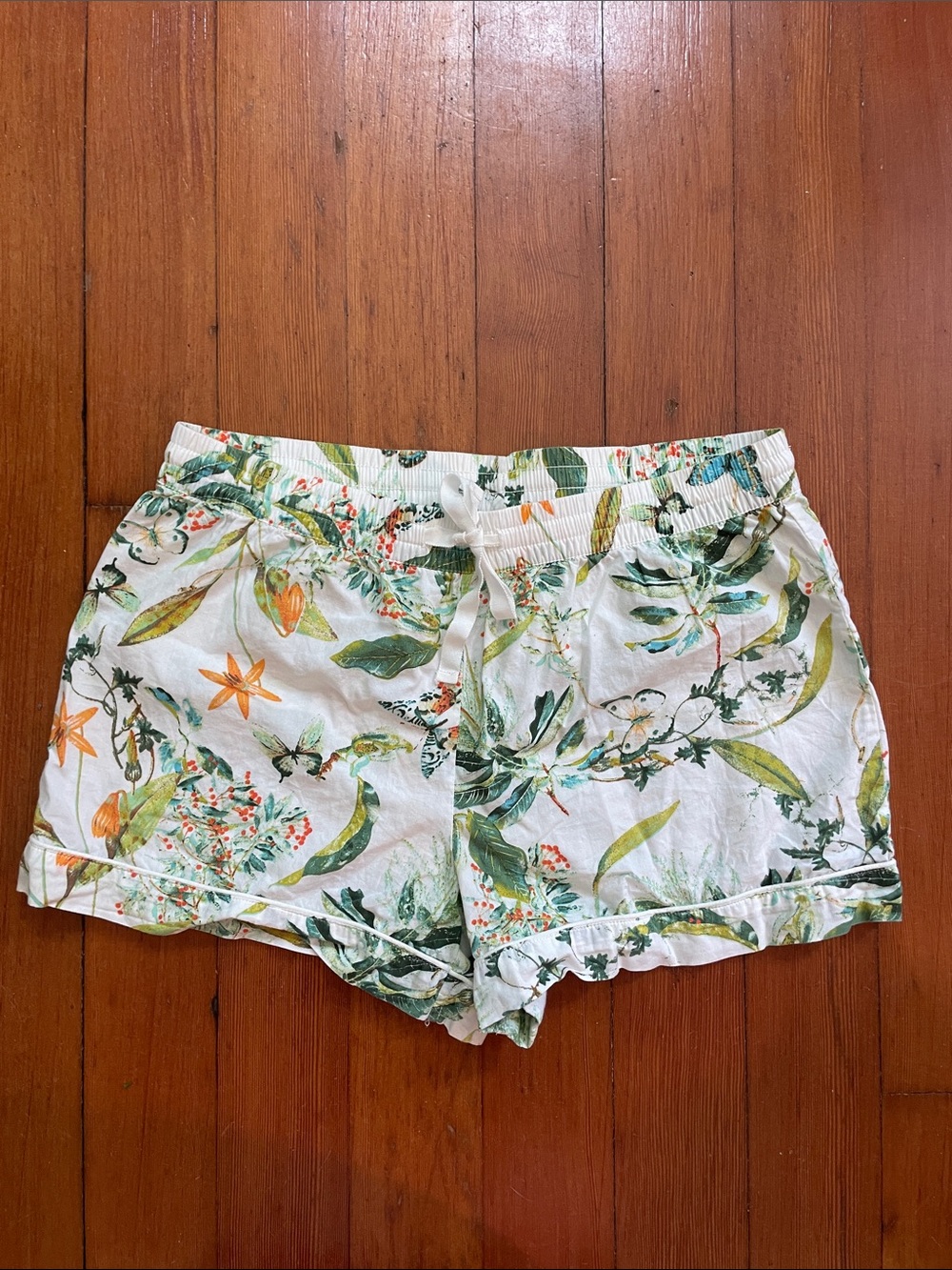 Gap White Floral Women's Drawstring Shorts